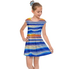 Summer Sunset Surf Kids  Cap Sleeve Dress by GardenOfOphir