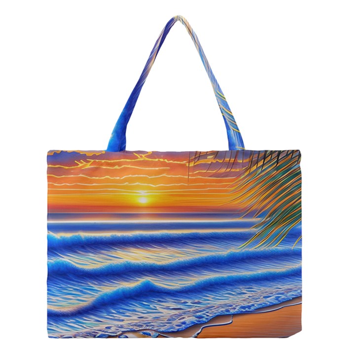 Summer Sunset Surf Medium Tote Bag