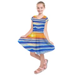 Summer Sunset Surf Kids  Short Sleeve Dress by GardenOfOphir