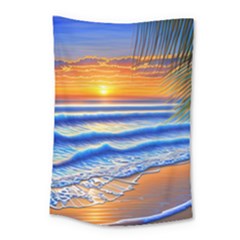 Summer Sunset Surf Small Tapestry by GardenOfOphir