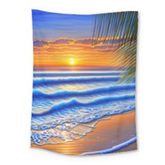 Summer Sunset Surf Medium Tapestry by GardenOfOphir