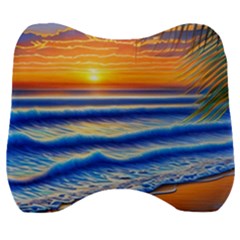 Summer Sunset Surf Velour Head Support Cushion by GardenOfOphir