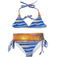 Summer Sunset Surf Kids  Classic Bikini Set by GardenOfOphir