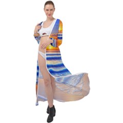 Summer Sunset Surf Maxi Chiffon Beach Wrap by GardenOfOphir