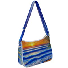 Summer Sunset Surf Zip Up Shoulder Bag by GardenOfOphir