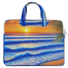 Summer Sunset Surf Macbook Pro 16  Double Pocket Laptop Bag  by GardenOfOphir