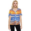 Summer Sunset Surf Bow Sleeve Button Up Top View1