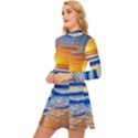 Summer Sunset Surf Long Sleeve Velour Longline Dress View2