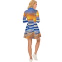 Summer Sunset Surf Long Sleeve Velour Longline Dress View4