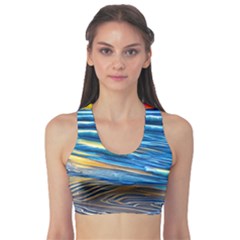 Waves Crashing On The Shore Sports Bra by GardenOfOphir