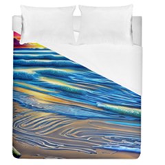 Waves Crashing On The Shore Duvet Cover (queen Size) by GardenOfOphir