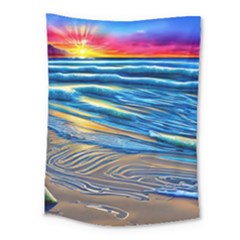 Waves Crashing On The Shore Medium Tapestry by GardenOfOphir