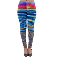 Waves Crashing On The Shore Lightweight Velour Leggings by GardenOfOphir