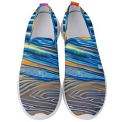 Waves Crashing On The Shore Men s Slip On Sneakers by GardenOfOphir