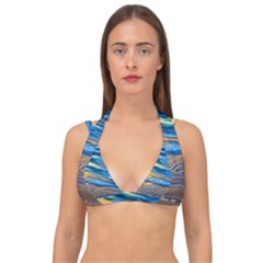 Waves Crashing On The Shore Double Strap Halter Bikini Top by GardenOfOphir