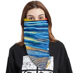 Waves Crashing On The Shore Face Covering Bandana (triangle) by GardenOfOphir