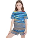 Waves Crashing On The Shore Kids  Tee And Sports Shorts Set View1