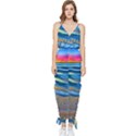 Waves Crashing On The Shore Sleeveless Tie Ankle Chiffon Jumpsuit View1