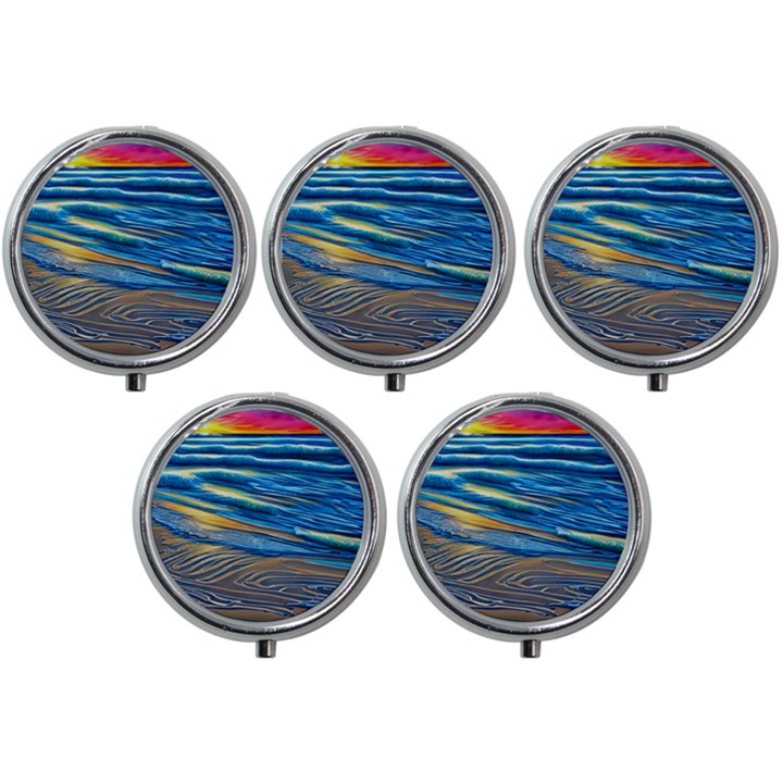 Waves Crashing On The Shore Mini Round Pill Box (Pack of 5)