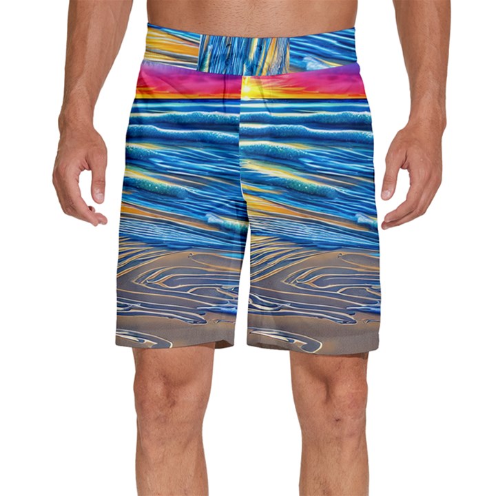 Waves Crashing On The Shore Men s Beach Shorts