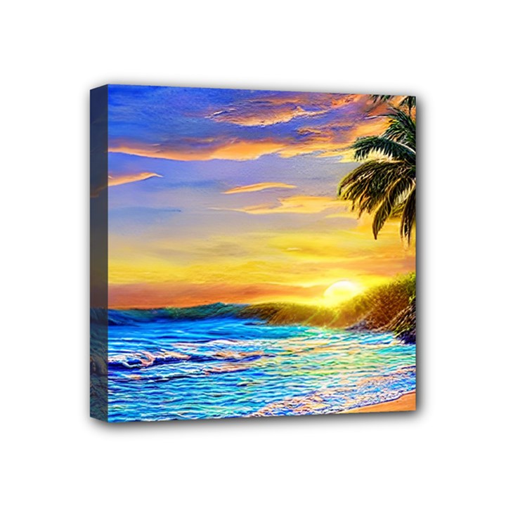 Sunrise At The Beach Mini Canvas 4  x 4  (Stretched)