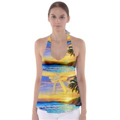 Sunrise At The Beach Babydoll Tankini Top by GardenOfOphir