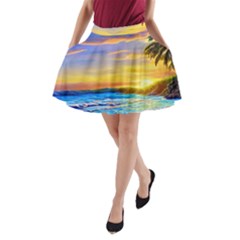 Sunrise At The Beach A-line Pocket Skirt by GardenOfOphir