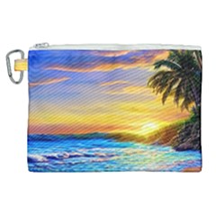 Sunrise At The Beach Canvas Cosmetic Bag (xl) by GardenOfOphir