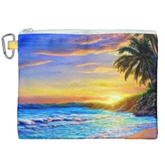 Sunrise At The Beach Canvas Cosmetic Bag (xxl) by GardenOfOphir