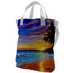 Sunrise At The Beach Canvas Messenger Bag by GardenOfOphir