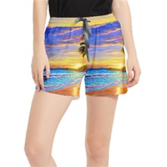 Sunrise At The Beach Women s Runner Shorts by GardenOfOphir