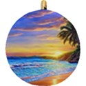 Sunrise At The Beach Round Trivet View1