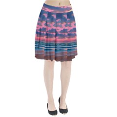 Sunset Over The Beach Pleated Skirt by GardenOfOphir