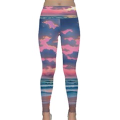 Sunset Over The Beach Lightweight Velour Classic Yoga Leggings by GardenOfOphir