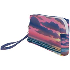 Sunset Over The Beach Wristlet Pouch Bag (small) by GardenOfOphir