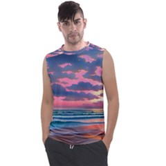 Sunset Over The Beach Men s Regular Tank Top by GardenOfOphir