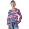 Sunset Over The Beach Kids  Long Sleeve Tee with Frill  View1