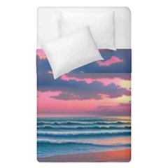 Sunset Over The Beach Duvet Cover Double Side (single Size) by GardenOfOphir