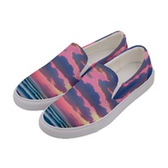 Sunset Over The Beach Women s Canvas Slip Ons by GardenOfOphir