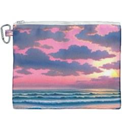 Sunset Over The Beach Canvas Cosmetic Bag (xxxl) by GardenOfOphir