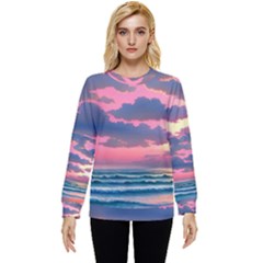 Sunset Over The Beach Hidden Pocket Sweatshirt by GardenOfOphir