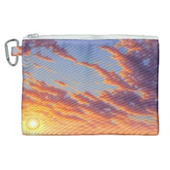 Summer Sunset Over Beach Canvas Cosmetic Bag (xl) by GardenOfOphir