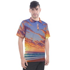 Summer Sunset Over Beach Men s Polo Tee by GardenOfOphir