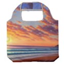 Summer Sunset Over Beach Premium Foldable Grocery Recycle Bag View1