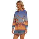 Summer Sunset Over Beach Womens Long Sleeve Shirt Dress View2