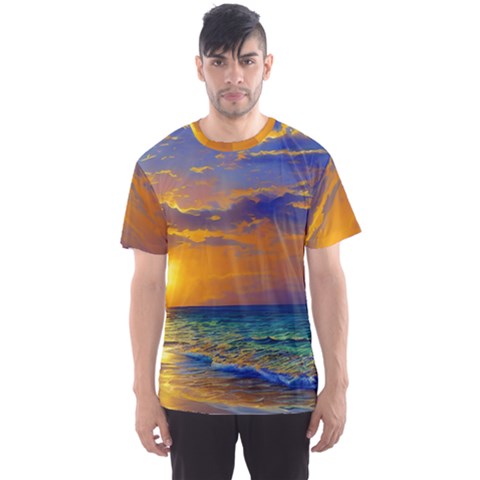 Nature Sunset Men s Sport Mesh Tee by GardenOfOphir