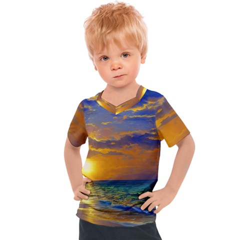 Nature Sunset Kids  Sports Tee by GardenOfOphir