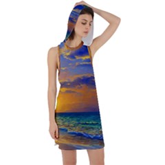 Nature Sunset Racer Back Hoodie Dress by GardenOfOphir