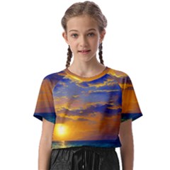 Nature Sunset Kids  Basic Tee by GardenOfOphir