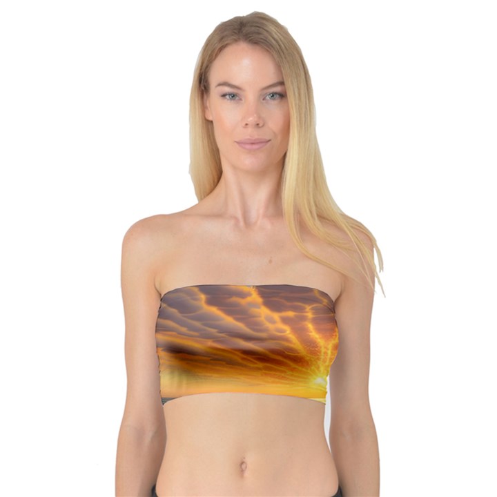 Waves At Sunset Bandeau Top